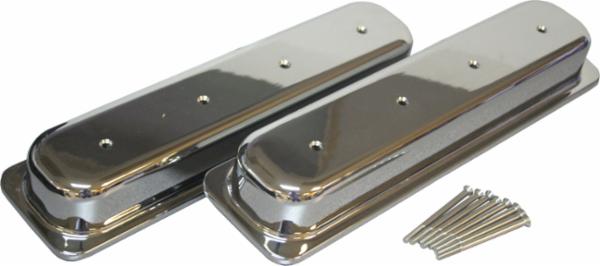 SB Chevy Smooth Polished Aluminum Valve Cover 58-85, Short