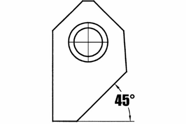 Single Angle 45°, Straight Carbide Seat Cutter Blade