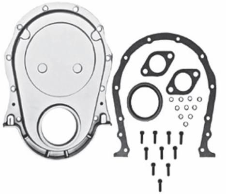 BB Chevy Aluminum Timing Cover Kit Polished, For 396-454 BB Chevy