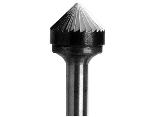 Angled Cone Single Cut Tungsten Carbide File, 60° Diameter, 1/2" L Cut, 2-1/2" Shank L
