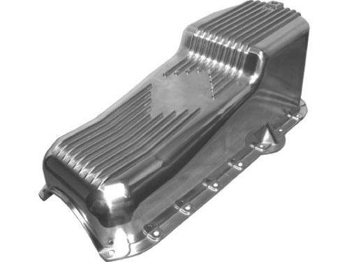 Small Block Chevy 1980-85 Oil Pan, Finned, Polished Aluminum ***DISC-WHILE SUPPLIES LAST***