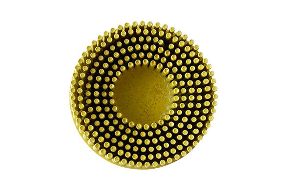 Roloc® Bristle Disco For Aluminum Or Steel, Yellow, 2'' Diameter, Medium 80 Grit