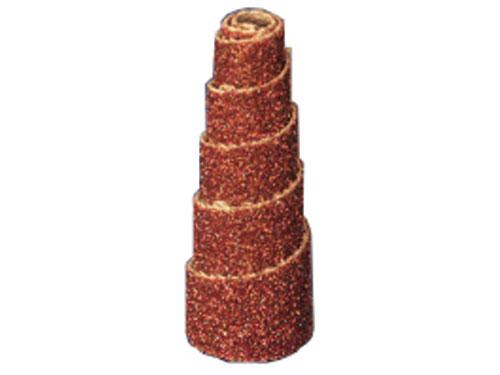 Half-Taper Spiral Cartridge Roll, 3/8" Diameter x 1" Length, 80 Grit, 50 Pk