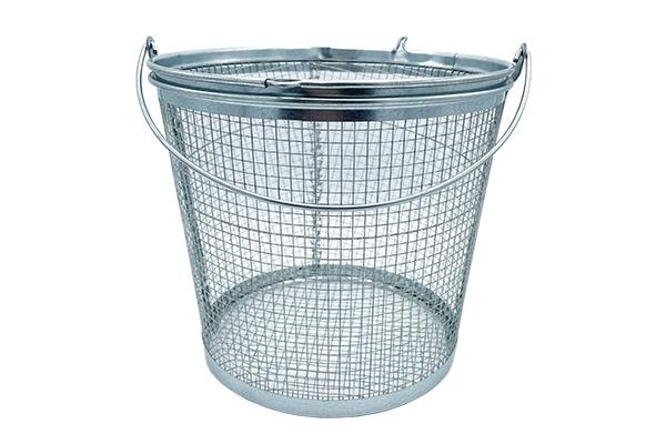 Steel Cleaning Basket With Handle, 9" Diam. x 8-1/4" H (Lid Not Included)