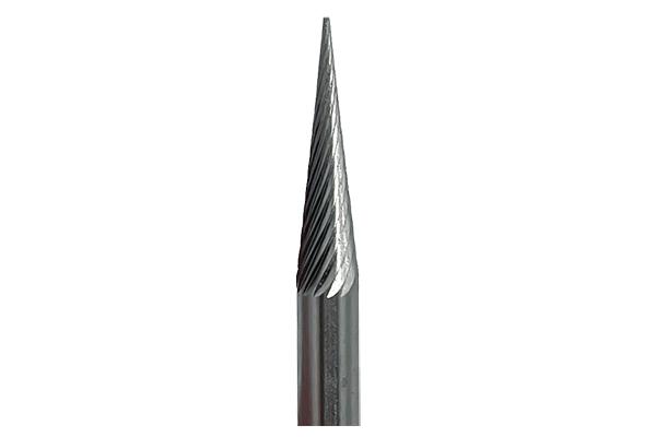 Cone Shape High Speed Steel File, 1/4" Diameter, 1" L Cut, 2-1/2" Shank L