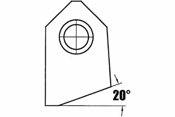 Single Angle 20°, Straight Carbide Seat Cutter Blade