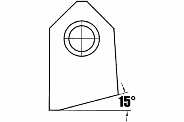 Single Angle 15°, Straight Carbide Seat Cutter Blade