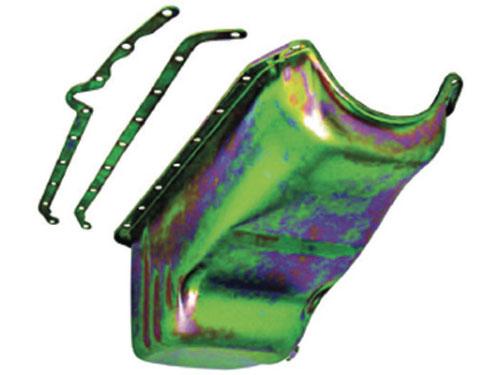 SB Chevy Circle Track Claimer-Style Oil Pan Zinc Plated, 55-79