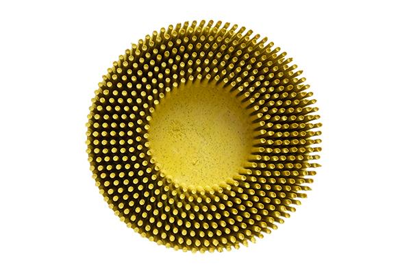 Roloc® Bristle Disco For Aluminum Or Steel, Yellow, 3'' Diameter, Medium 80 Grit