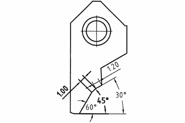 Special Profile Carbide Seat Cutter Blade, 45° Seat Angle