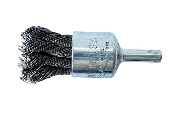 Knotted Wire End Brush For Cast Iron, 3/4" Length, Severe Duty, .014" Wire Size